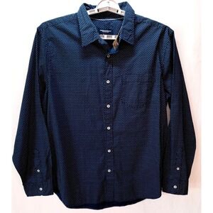 New American Eagle Long Sleeve Button Down Athletic Fit Men's Shirt, XL, Blue
